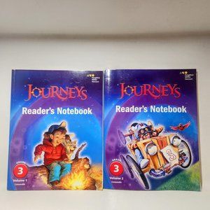 NEW Journeys Reader's Notebook Grade 3 Workbook Bundle Vol 1-2 Houghton Mifflin
